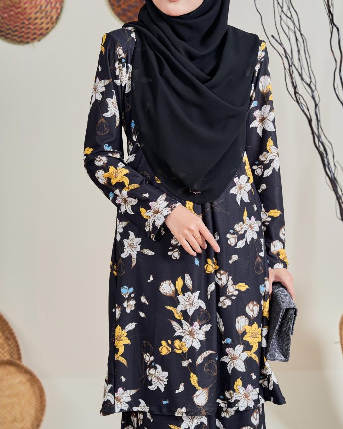 Baju Kurung Pahang Laura 12.0 - Orchid Black - Image 5