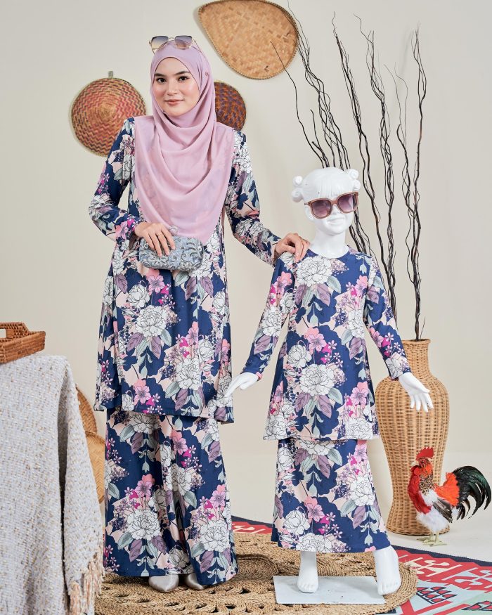 Baju Kurung Pahang Laura 12.0 - Pimpernel Blue - Image 6