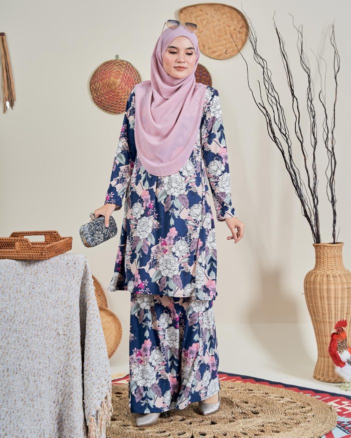 Baju Kurung Pahang Laura 12.0 - Pimpernel Blue - Image 3