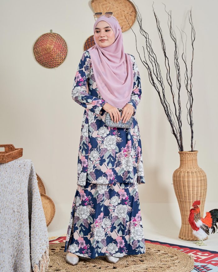 Baju Kurung Pahang Laura 12.0 - Pimpernel Blue