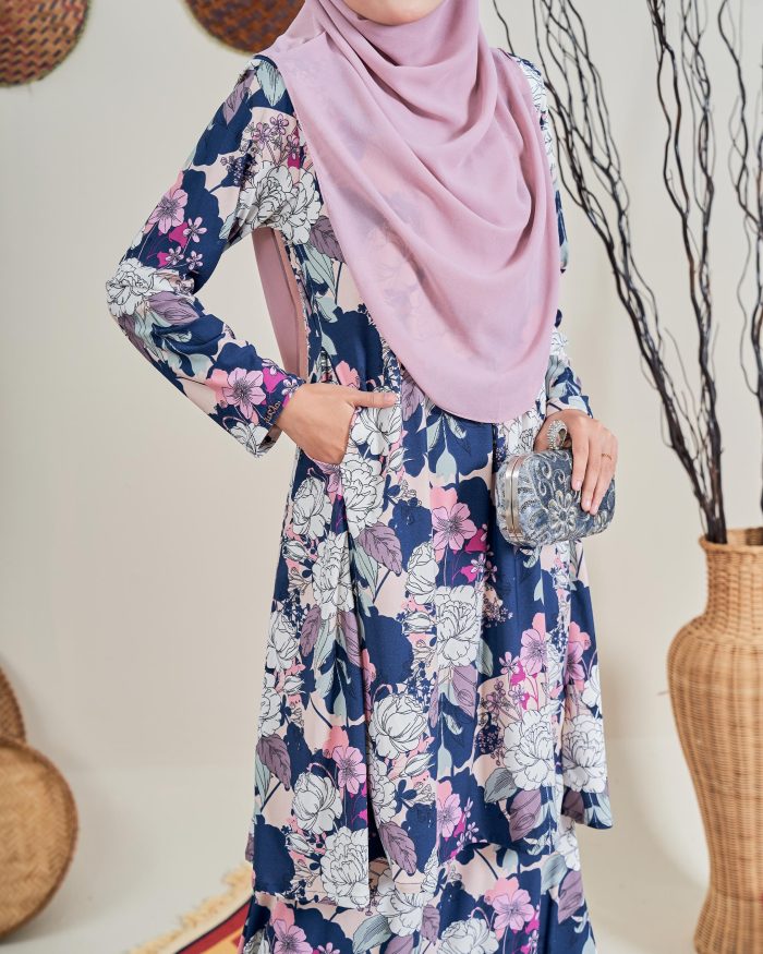 Baju Kurung Pahang Laura 12.0 - Pimpernel Blue - Image 5