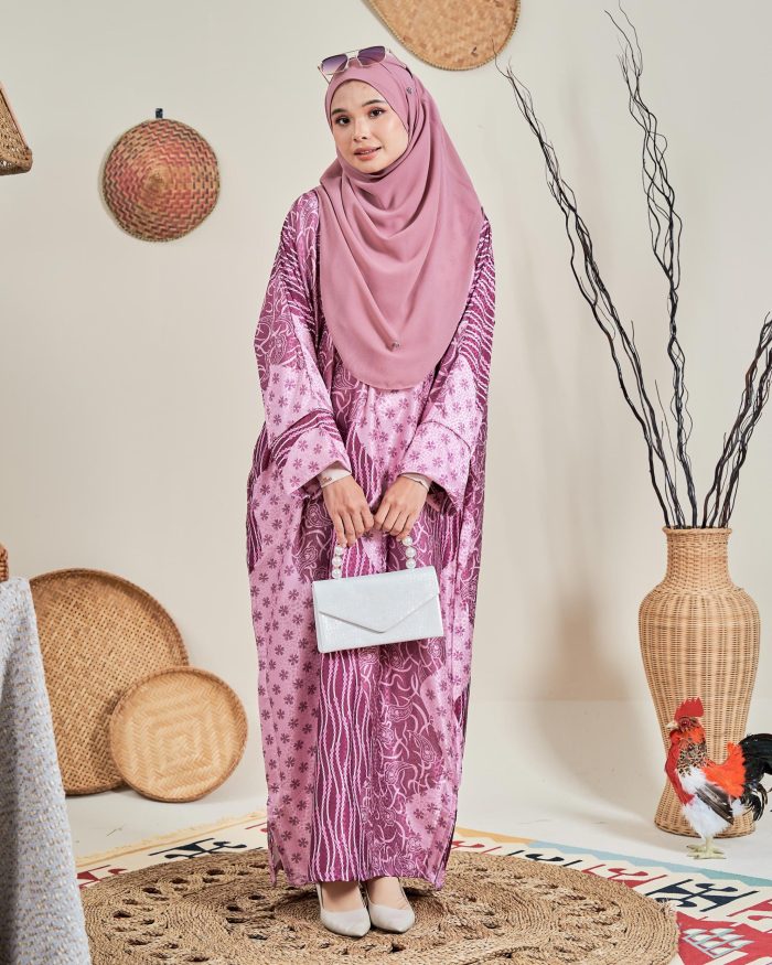 Kaftan Batik Sultanah Melur - Plum Pink