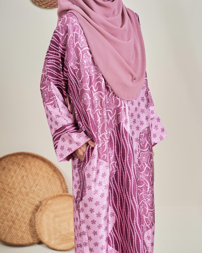 Kaftan Batik Sultanah Melur - Plum Pink - Image 2