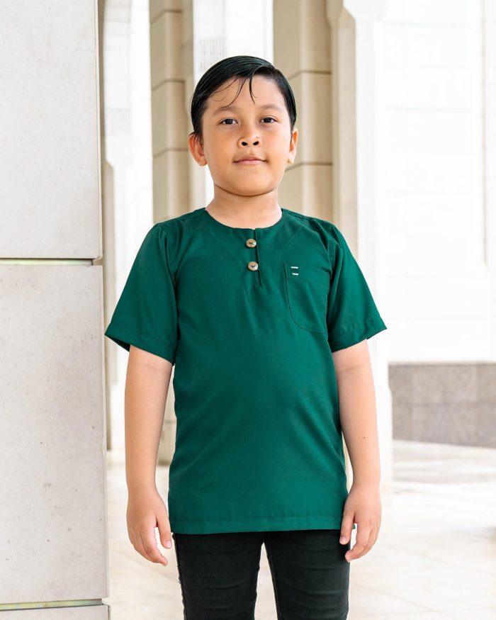 Kurta Saufi Kids Hombre X Luvla - Emerald Green