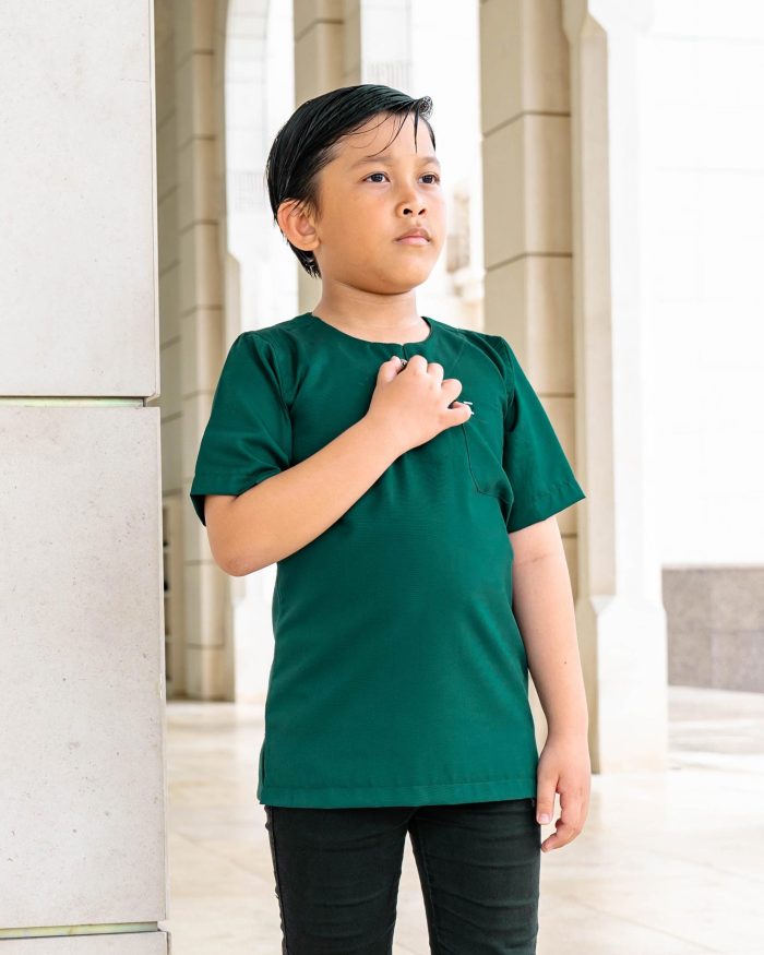 Kurta Saufi Kids Hombre X Luvla - Emerald Green - Image 5