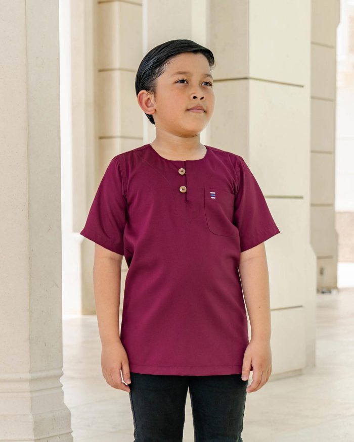 Kurta Saufi Kids Hombre X Luvla - Maroon - Image 6