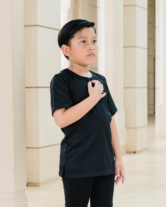 Kurta Saufi Kids Hombre X Luvla - Matte Black - Image 3