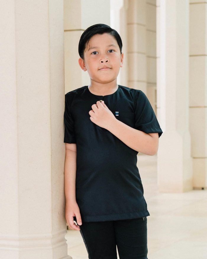 Kurta Saufi Kids Hombre X Luvla - Matte Black - Image 4