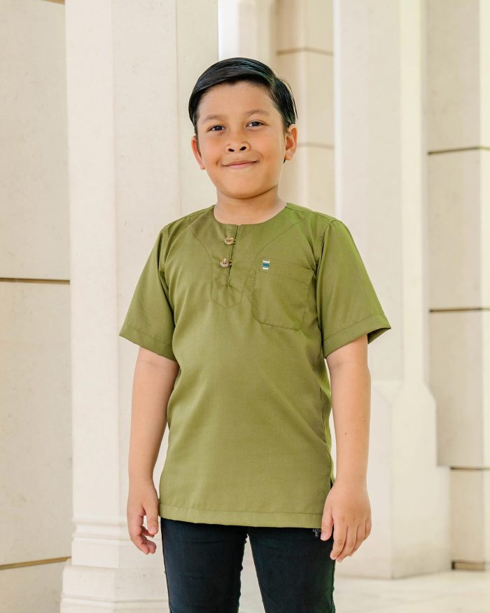 Kurta Saufi Kids Hombre X Luvla - Olive Green