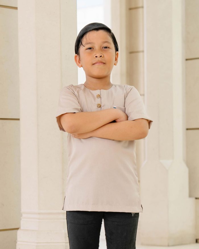 Kurta Saufi Kids Hombre X Luvla - Royal Beige - Image 3