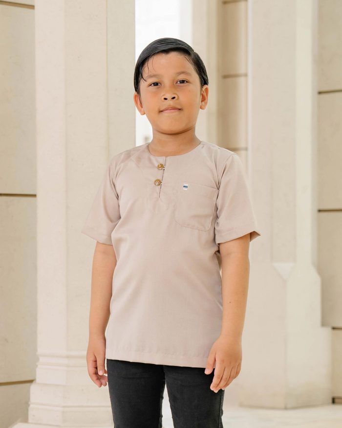 Kurta Saufi Kids Hombre X Luvla - Royal Beige - Image 4