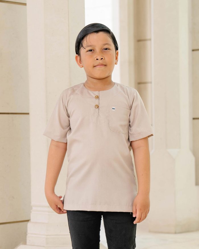 Kurta Saufi Kids Hombre X Luvla - Royal Beige - Image 5