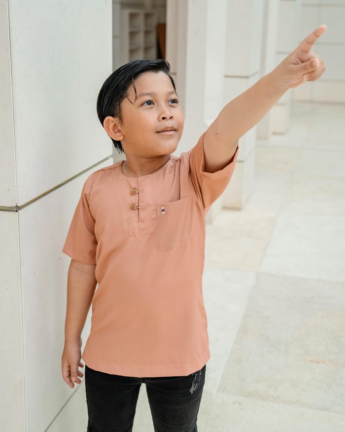 Kurta Saufi Kids Hombre X Luvla - Salmon - Image 6