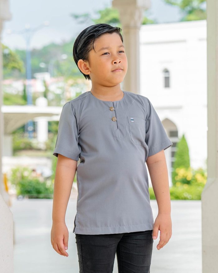 Kurta Saufi Kids Hombre X Luvla - Silver Grey - Image 5