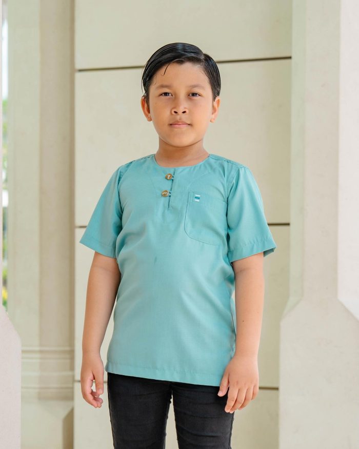 Kurta Saufi Kids Hombre X Luvla - Turqoise - Image 4