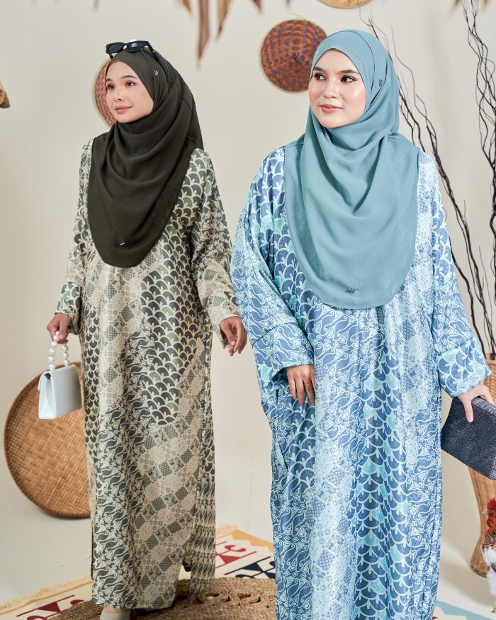 Kaftan Batik Sultanah – Zahra Olive Green - Image 6