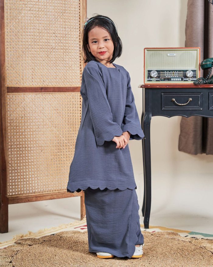 Baju Kurung Jelita Kids - Anchor Grey