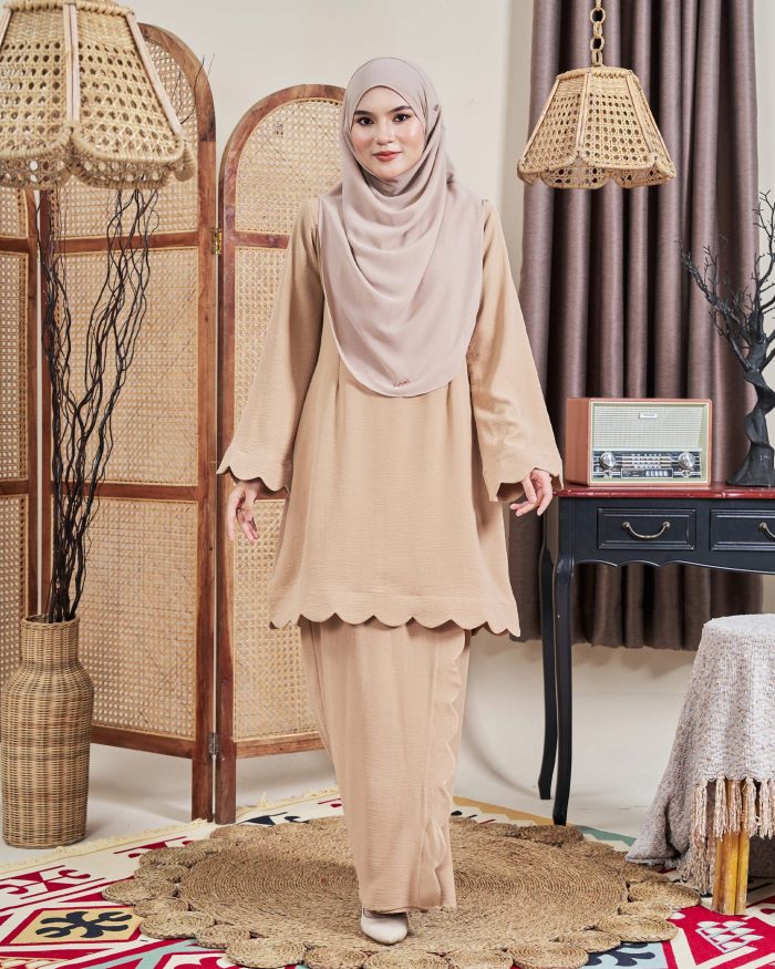 Baju Kurung Jelita 2.0 - Beige Wheat - Image 4