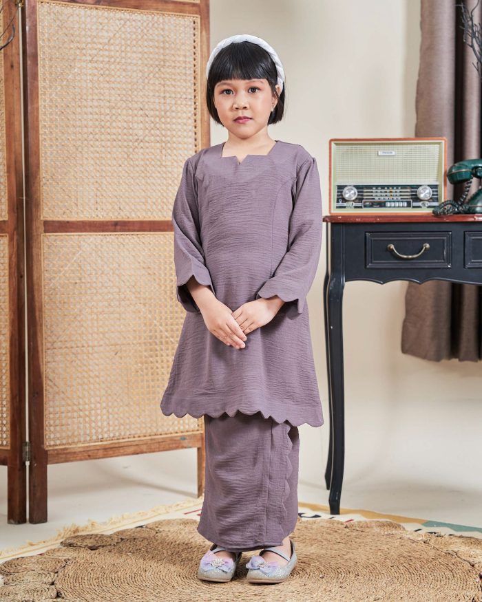 Baju Kurung Jelita Kids - Deep Hazelnut