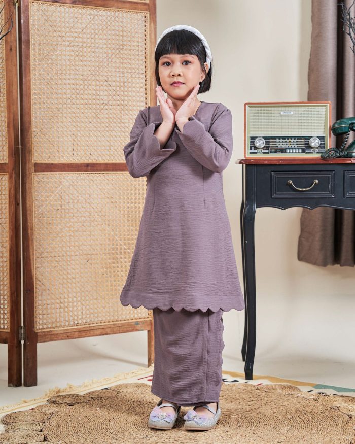 Baju Kurung Jelita Kids - Deep Hazelnut - Image 2