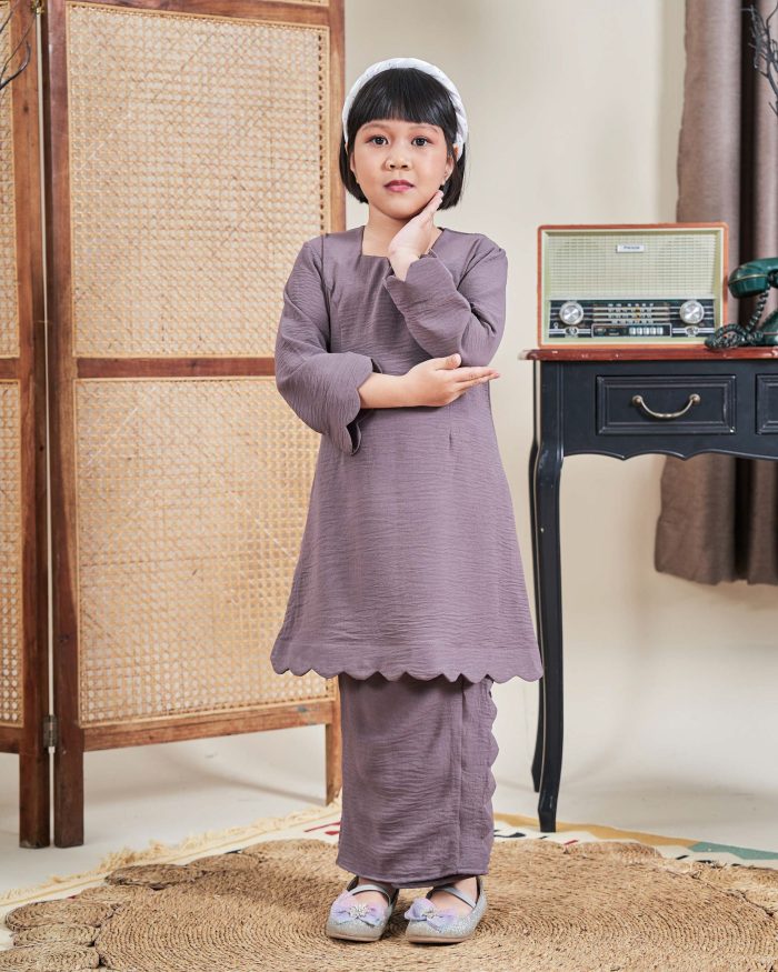 Baju Kurung Jelita Kids - Deep Hazelnut - Image 3