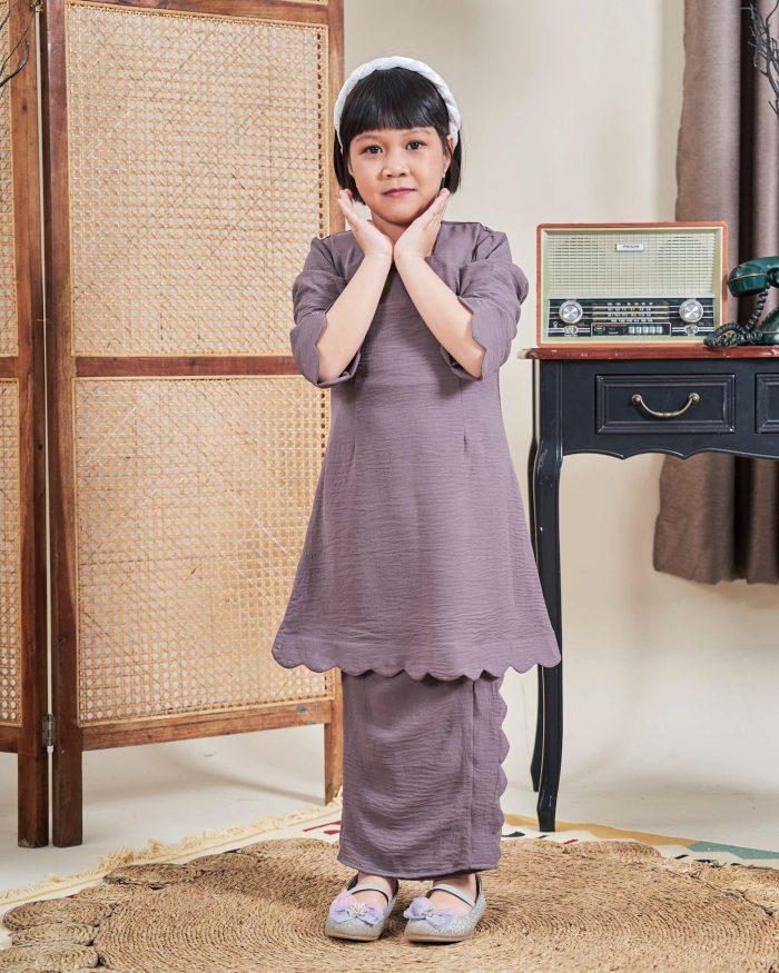 Baju Kurung Jelita Kids - Deep Hazelnut - Image 4