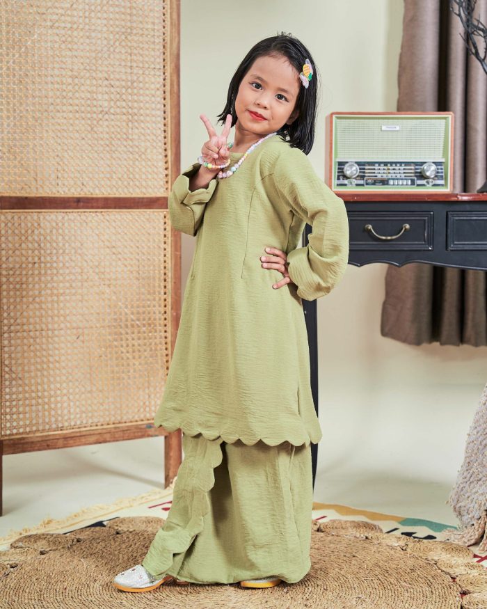 Baju Kurung Jelita Kids - Lime Green