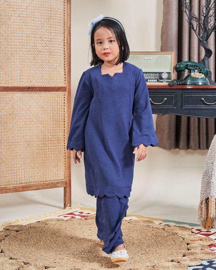 Baju Kurung Jelita Kids - Navy Blue