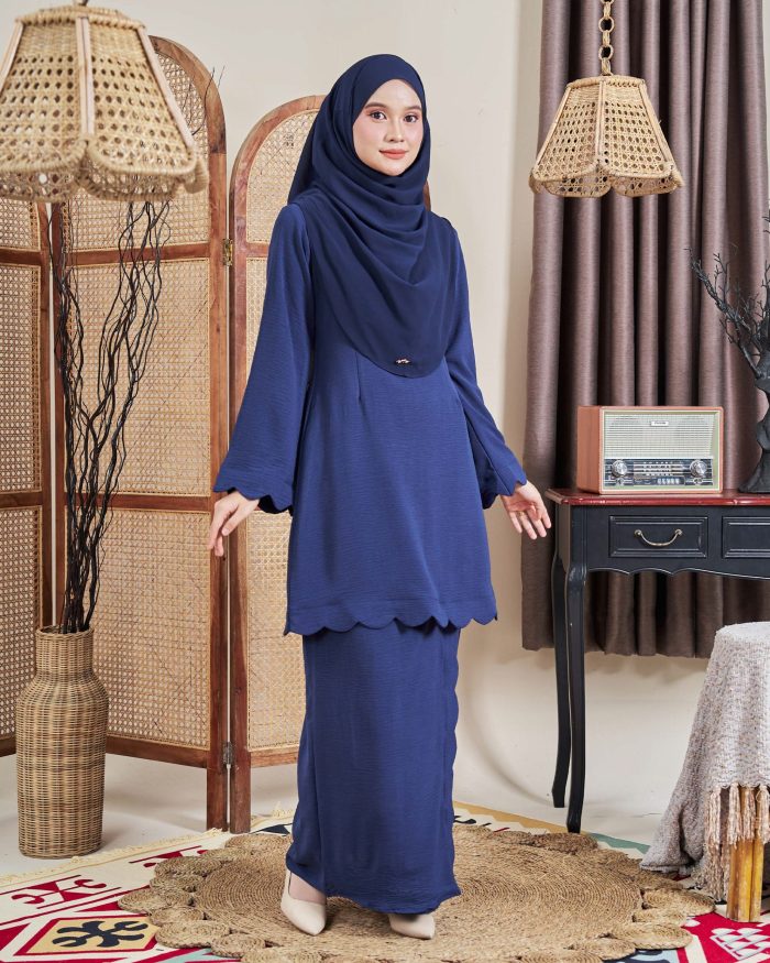 Baju Kurung Jelita 2.0 - Navy Blue - Image 4