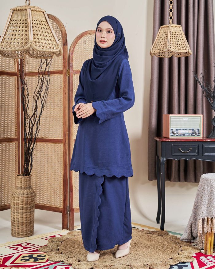 Baju Kurung Jelita 2.0 - Navy Blue - Image 5