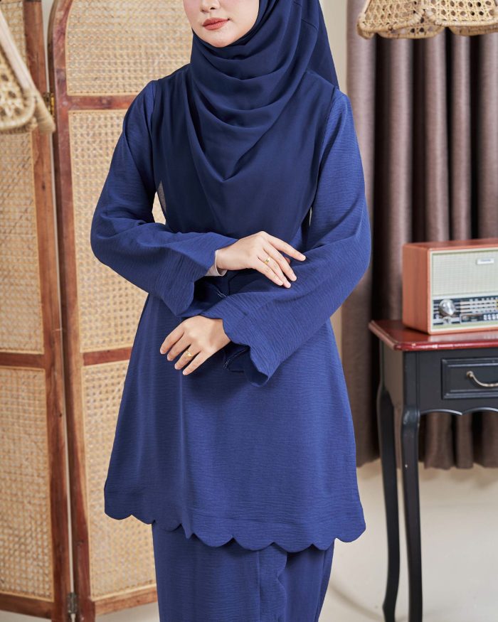 Baju Kurung Jelita 2.0 - Navy Blue - Image 3