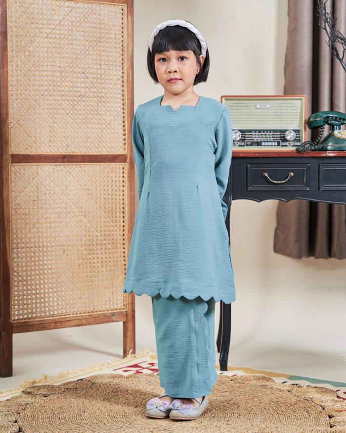 Baju Kurung Jelita Kids - Ocean Turquoise