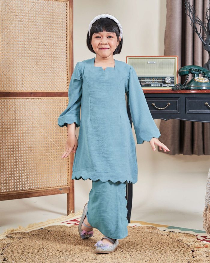 Baju Kurung Jelita Kids - Ocean Turquoise - Image 5