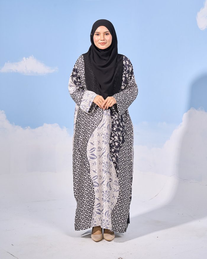 Kaftan Batik Sultanah - Iesya Silver Black