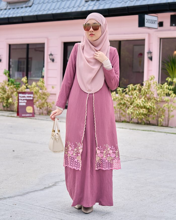 Abaya Sulam Hani - Dusty Orchid