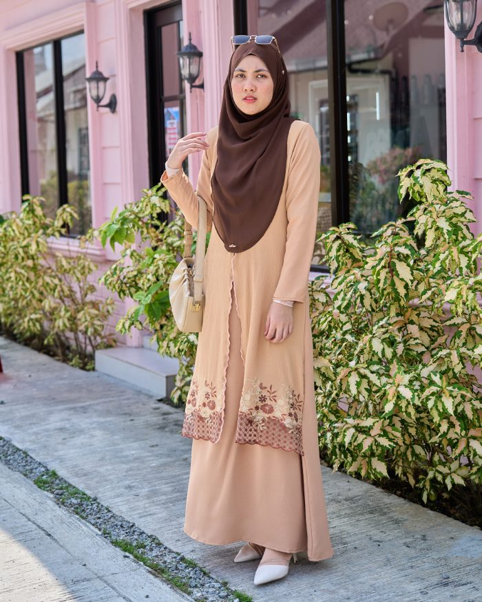 Abaya Sulam Hani - Latte Nude - Image 2