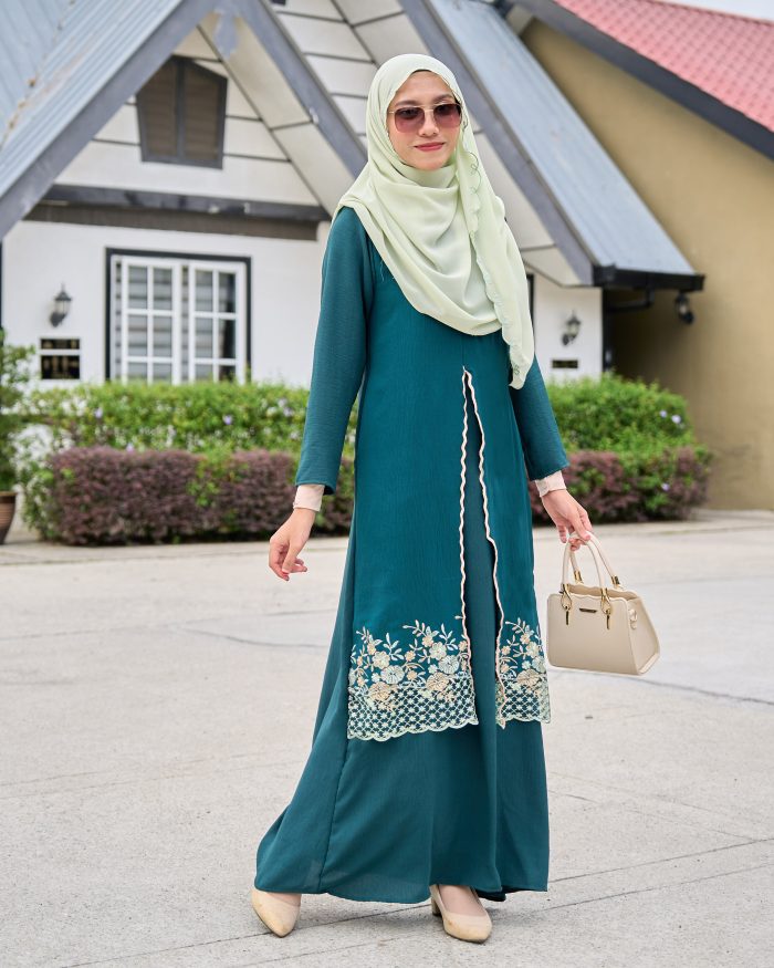 Abaya Sulam Hani - Teal Green