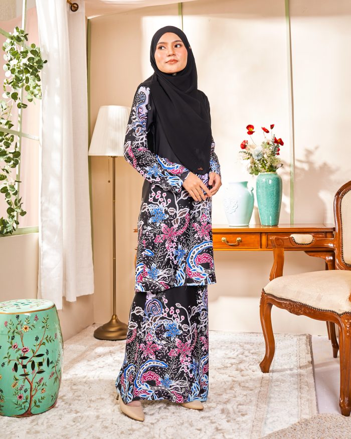 Baju Kurung Moden Batik Sultanah 4.0 - Andika Jade Black