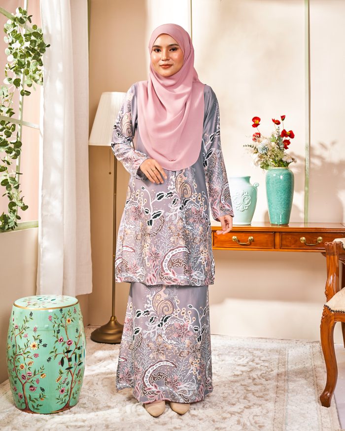 Baju Kurung Moden Batik Sultanah 4.0 - Andika Space Grey