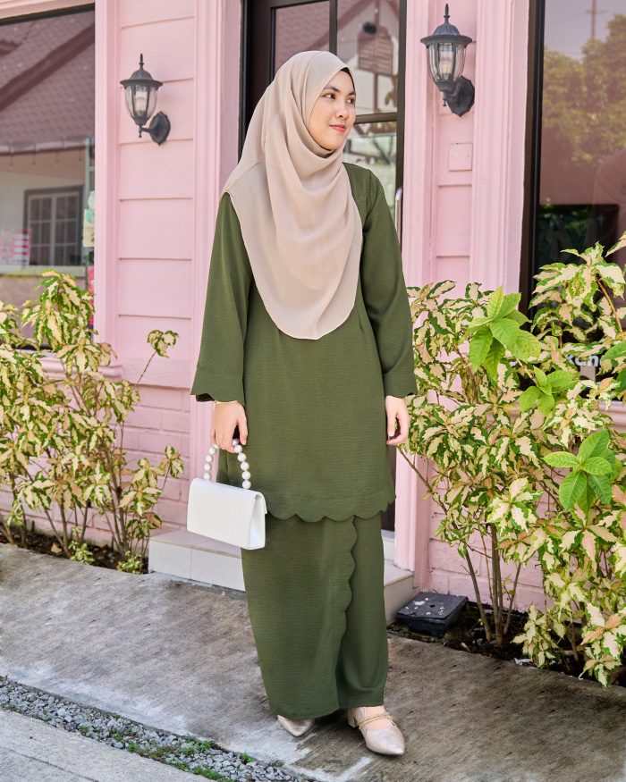 Baju Kurung Jelita 2.0 – Olive Green - Image 2