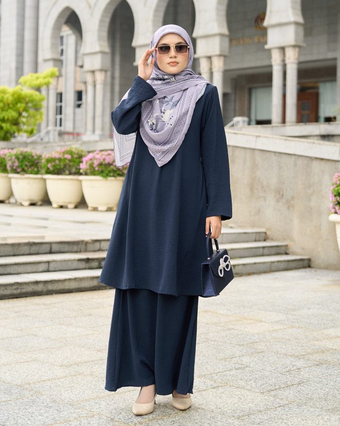 Baju Kurung Pahang Sara - Midnight Blue