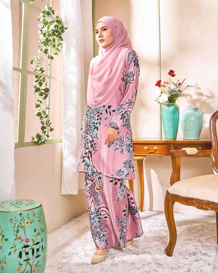 Baju Kurung Moden Batik Sultanah 6.0 - Mekar Rose Pink