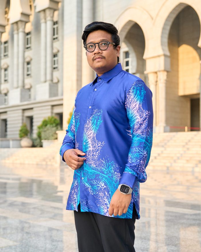 Baju Kemeja Batik Sultan Teja 10.0 - Royal Blue - Image 2