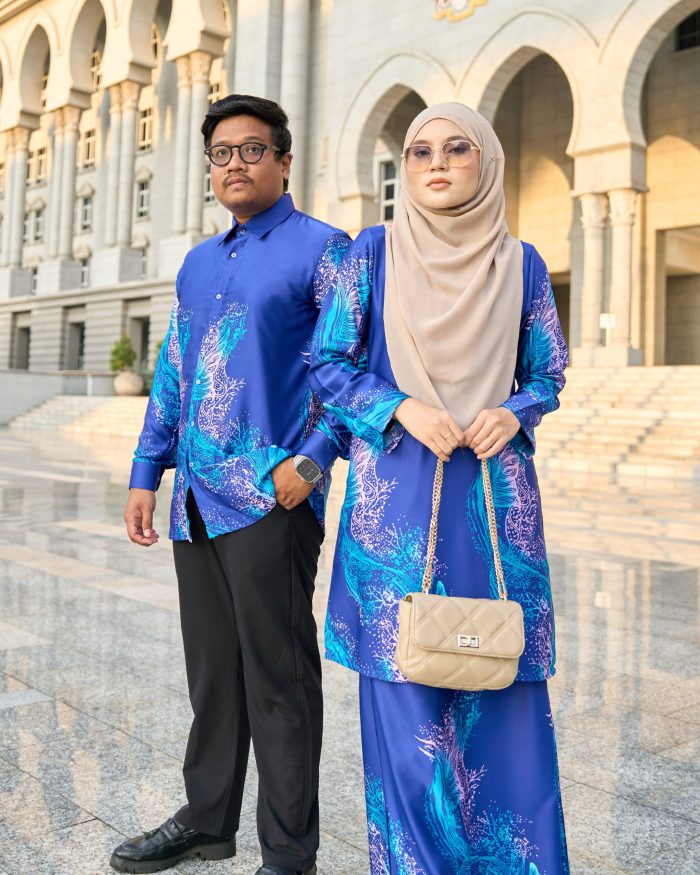 Baju Kemeja Batik Sultan Teja 10.0 - Royal Blue - Image 4