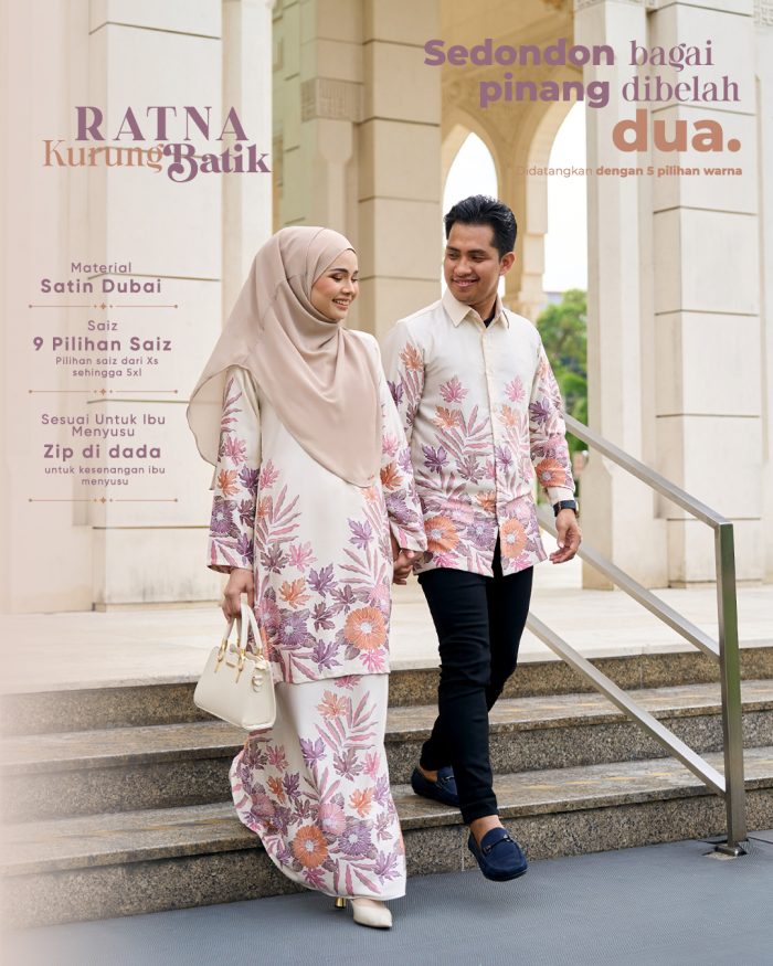 Baju Kurung Moden Batik Sultanah 10.0 - Ratna Pastel Pink - Image 7