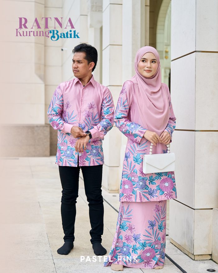 Baju Kurung Moden Batik Sultanah 10.0 - Ratna Pastel Pink - Image 6