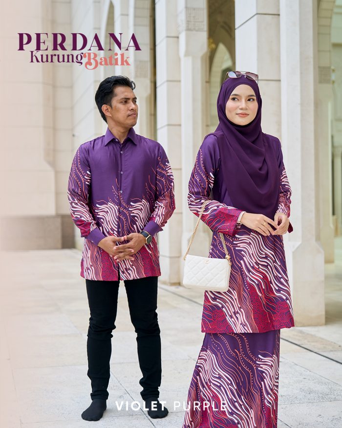 Baju Kurung Moden Batik Sultanah 10.0 - Perdana Violet Purple - Image 6