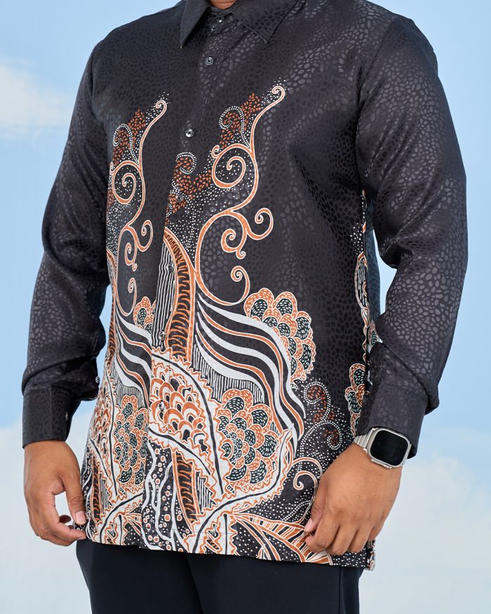 Baju Kemeja Batik Sultanah 11.0 - Bakti Black - Image 4