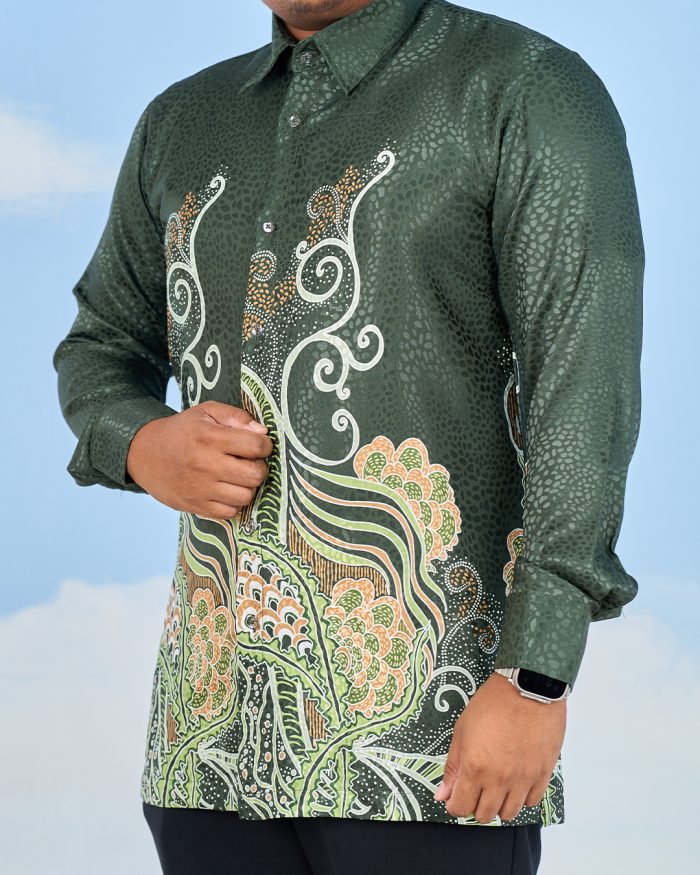 Baju Kemeja Batik Sultanah 11.0 - Bakti Seaweed Green - Image 4