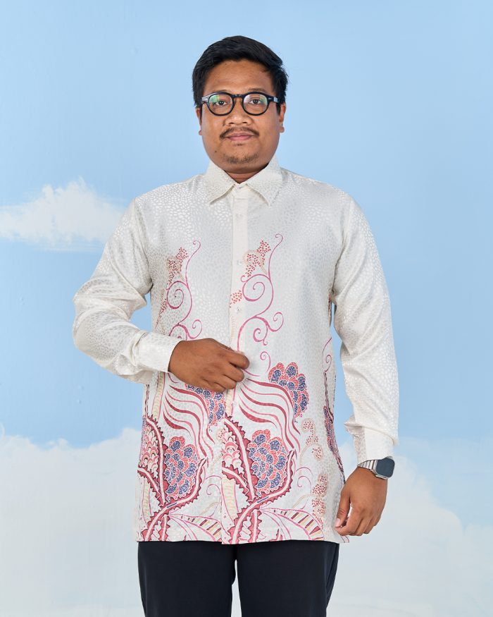 Baju Kemeja Batik Sultanah 11.0 - Bakti White Puce - Image 3